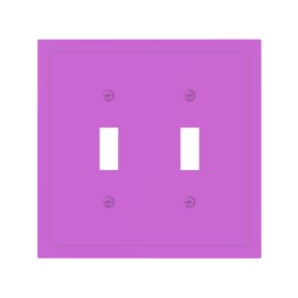 Wmhusu Decorative Light Switch Cover Light Purple 2 Gang Wall Plate Double Toggle Switch Plate Receptacle Electrical Outlet Cover Switchplate for Bathroom Bedroom Home Decor