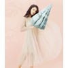 LCY Womens Anti-UV Lace Embroidery Folding Sun Parasol Rain Umbrella