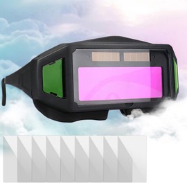 DEECOZY Auto Darkening Welding Goggles, True Color Solar Powered Welding Glasses with Adjustable Eye Legs, Comfortable Welding Safety Mask Anti-Flog Anti-glare Goggles for Grinding Welder (Black)
