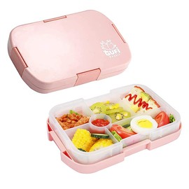 Brotdose Kinder mit Fächern Bento Box Auslaufsicher Robust Lunchbox BPA-Frei,Schule mit 6 Unterteilung Variablen Fächern für Jungs Mädchen Kindergarten,Picknicks Mikrowellen und Spülmaschinenfest,Rosa
