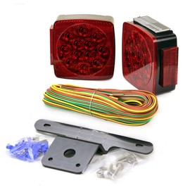 LIBRA Trailer Slim LED Submersible Square Tail/Side Light Kit for Under 80" Wide Trailer - 2 Day Delivery