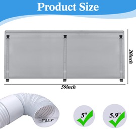 LUCKIPLUS Portable AC Hose Insulation Sleeve, 3-Layer Insulated Air Conditioner Hose Cover Wrap for 5" & 5.9" Diameter Exhaust Hose Tube Heat Reduction, Insulated Hoses Duct Vent Cover