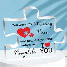 HULALA I Love You Couple Gifts Valentines Day Gifts For Her Him Acrylic Puzzle Plaque For Boyfriend Girlfriend Wife Husband Lover Birthday Christmas Anniversary