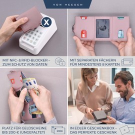 VON HEESEN Credit Card Holder Credit Card Holder, lavender, Without coin compartment