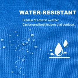 Pcinfuns Outdoor Chair Cushions 17"x16"x3" Set of 2,Memory Foam Seat Cushion for Patio Furniture with Ties,Removable Cover Hidden Zipper Round Corner for Yard Garden,Sky Blue