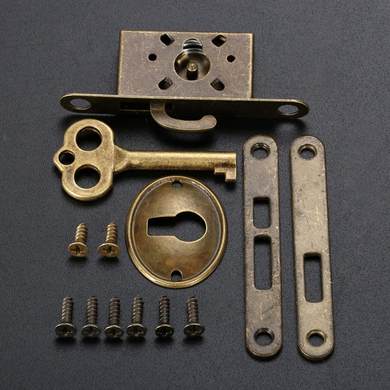 Dophee 1Set Antique Bronze Full Mortise Mini Decorative Locks with