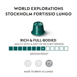 Nestle Nespresso Nespresso Original Line, Stockholm Fortissio Lungo, Dark Roast 50 Loose Capsule