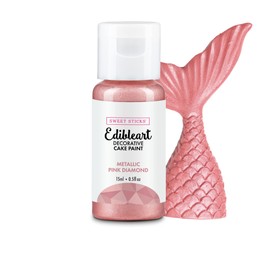 SWEET STICKS Sweet Sticks Edible Art Decorative Cake Paint 0.5 Ounce (15 Milliliters), Metallic Pink Diamond