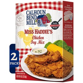 Calhoun Bend Mill Miss Haddie's Chicken Fry Mix | Southern Style, Crispy Chicken Coating for Frying, Breading, and Baking | Perfect for Fried Chicken, Seafood, and Vegetables - 8 Oz (Pack of 2)