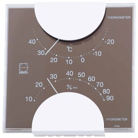 Enpex LV-4957 Weather Meter, Thermometer, Hygrometer, Elm, Color Thermometer, Hygrometer, Can be Standed, Made in Japan, Gray