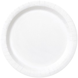 Unique 31044 7" Round Dessert Plates | Classic White Color Theme | 20ct, 20 Count (Pack of 1)