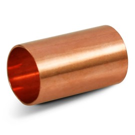 Supply Giant DDDQ0100 Straight Copper Coupling with Sweat Sockets and with Dimple Tube Stop, 1 Inch