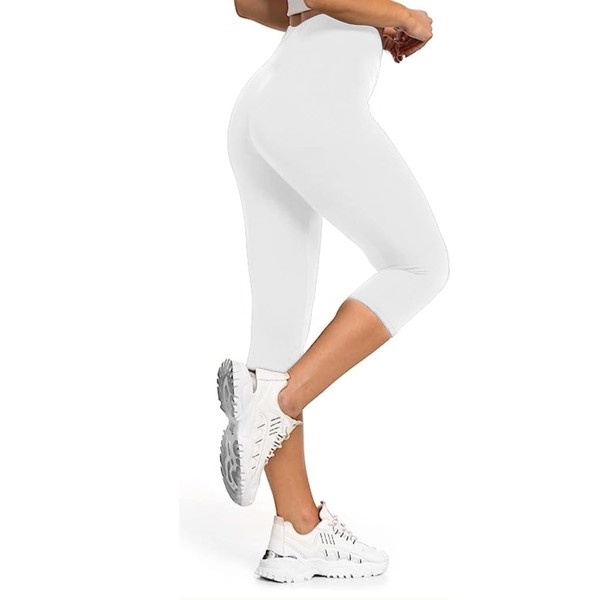 Prime fashions 3/4th Length Stretchy Leggings for Women, Mid Waisted