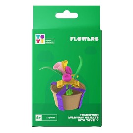 Toyi Flowers Mini Building Kit - 14pcs Flower Craft Set, Build Your Own Toys & Decorations, Junk Modelling For Kids, DIY Construction Toolkit, Arts & Crafts Sets, Unique Children’s Gifts, Age 4+ Years