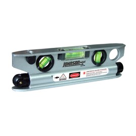 JOHNSON 40-6164 7-1/2-Inch Magnetic Torpedo Laser Level with Softsided Padded Carrying Pouch