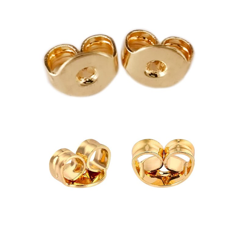 Cretty-Meet 12pcs/6 Pairs 14k Gold Plated Replacement Secure Ear Locking