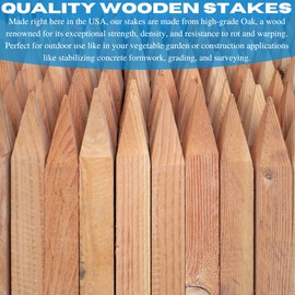 2 Foot Wooden Stakes - Wooden Garden and Sign Posts, Silt Fence, Wood Sticks, Tomato Stakes, Bundle, Construction, Fence (5 Pack)