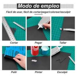 Lamina Espuma Pvc Carton Pluma Foamboard Corte 70x50cm 5 Pzs Color Negro                                                                              