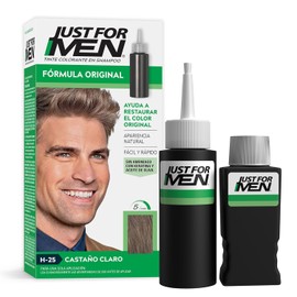 Just For Men Shampoo para Canas, Formula Original, Castaño Claro H25, Aplicación Rápida Hasta 5 Minutos, 66ml