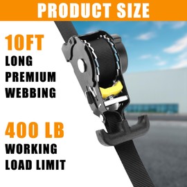 DAJAVE 2 Stück Automatik Spanngurt 3,5m 25mm mit S Haken 700kg Retractable Ratchet Strap, Automatischer Spanngurtaufroller/Spanngurtwickler für Motorräder, Boote, Atvs, Utvs