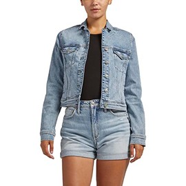 Silver Jeans Co. Women's Fitted Denim Jacket, Med Wash EKC261