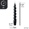 7.3Inch Black Spiral Taper Candle, Blue Candle Sticks Twisted Candles