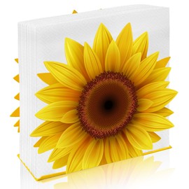 Sunflower Napkin Holder for Tables Sunflower Metal Cocktail Napkin Holder Spring Summer Flower Napkin Holders for Paper Napkins Vintage Tissue Paper Dispenser for Storage Restaurant Kitchen Party