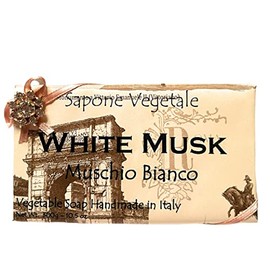 Alchimia White Musk Vegetable Italian Soap Bar Jeweled Flower Charm 10.5 Oz