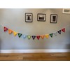 Happy Birthday bunting, Felt letters on polycotton flags