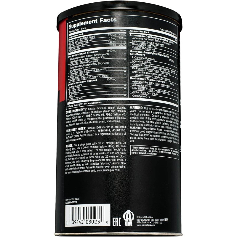 Universal Nutrition Animal Stak - 21 paquetes - suplemento no