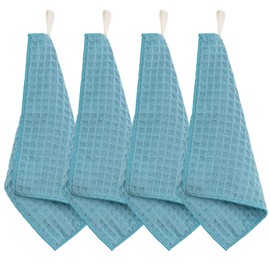 EXGOX Dish Towel, Zookin, Blue, Kitchen Towel, Thick Cloth, Waffle Fabric, Dish Cloth, Countertop, Wiping Glass, Washstand, Pedestal, Water Absorbent, Quick Drying, Antibacterial, Odor Resistant,