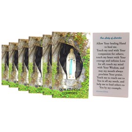 Westmon Works Our Lady of Lourdes - Juego de 10 tarjetas de oración católica