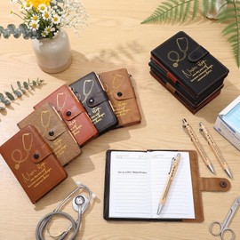 Yexiya 20 Set Back to School Medical Assistants Appreciation Gift A6 Leather Journal with Ballpoint Pens Notebook Bulk for Doctor Nursing Certified Medical Assistant Healthcare Clinical Intern Gift