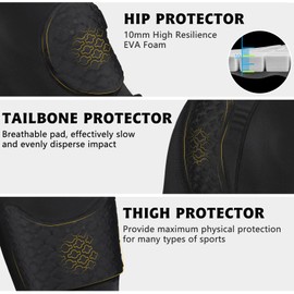 TUOYR Football Girdle with Pads Padded Compression Short Hip Thigh Butt Tailbone Protector Pants Youth Adult Protective for Baseball Snowboard Skate Ski Kockey Cycling Baseball Rugby