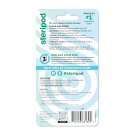 Steripod - Protector de cepillo de dientes con clip, color rosa y azul, 2 unidades