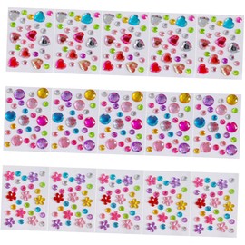 Operitacx 5sets Shiny Gems Stickers for DIY Crafts Plastic Material Safe Practical Decorative Stickers for Boys and Girls 15sheets*5