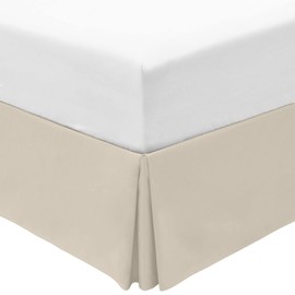 Mellanni Bed Skirt Twin XL Size - Bed Skirting - 15-Inch Tailored Drop Pleated Dust Ruffle - Hotel Luxury Bedding - Wrinkle, Fade, Stain Resistant - 1 Bedskirt (Twin XL, Beige)