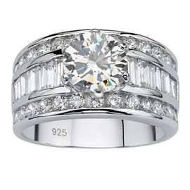 Viyuroyk 925 Sterling Silver Shiny Cubic Zirconia Rings Diamond Rings for Women Jewelry Findings Earring Backs Findings (US Code 6)