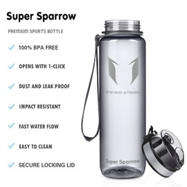 Super Sparrow Drinking Bottle - Tritan Water Bottle - 350 ml & 500 ml & 750 ml & 1000 ml - BPA-Free - Ideal Sports Bottle - Quick Water Flow, Sport, Water, Bike