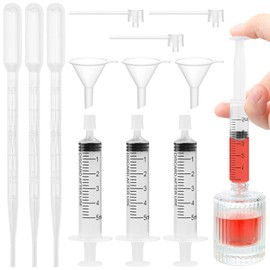 5 Ml Perfume Refill Tool Kit - 12 PCS Travel Perfume Dispenser Transfer Set with Funnels, Syringes, Pumps & Droppers, Plastic Perfumes Funnel Cosmetic Liquid Dispenser Tool for Liquid Small Bottle