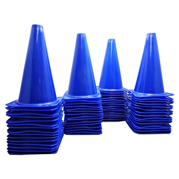 BlueDot Trading Cones (60-Pack), 9-Inch, Blue