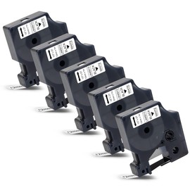 Labelwell 5x Labelwell 12mm x 7m Kompatibel Schriftband Ersatz für Dymo D1 45013 45013s S0720530 Schwarz auf Weiß für Dymo LabelManager 160 210D 360D 280 420P 500TS Labelpoint 250 150 Labelwriter 450 Duo
