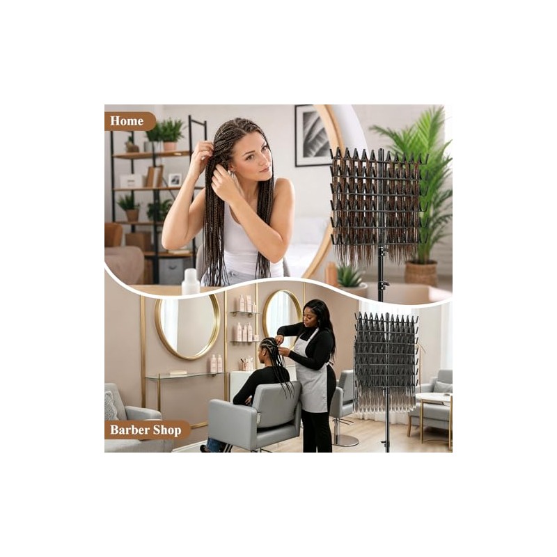 Braiding Hair Rack Standing Extension Holder Hanger, 144 Pegs Divider