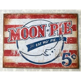The Happy Little Home Miniature Dollhouse MOON PIE antique advertising sign "EAT MO PIE!" 1:12