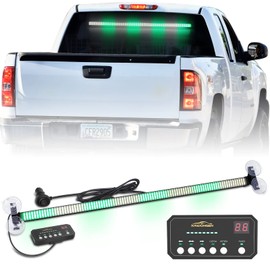 XRIDONSEN Green White 35 inch Traffic Advisor Light Bar 144 LED Emergency Warning Flashing Safety Interior Windshield strobe lights w/Directional Arrow for Construction Vehicles Snow plow Trucks