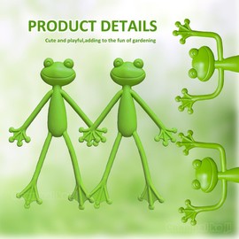 (5 piezas) Soporte para plantas de rana, sujetador de maceta con forma de rana, clips de fijación para plantas trepadoras, soporte lindo y estable, hace que tus plantas se mantengan más
