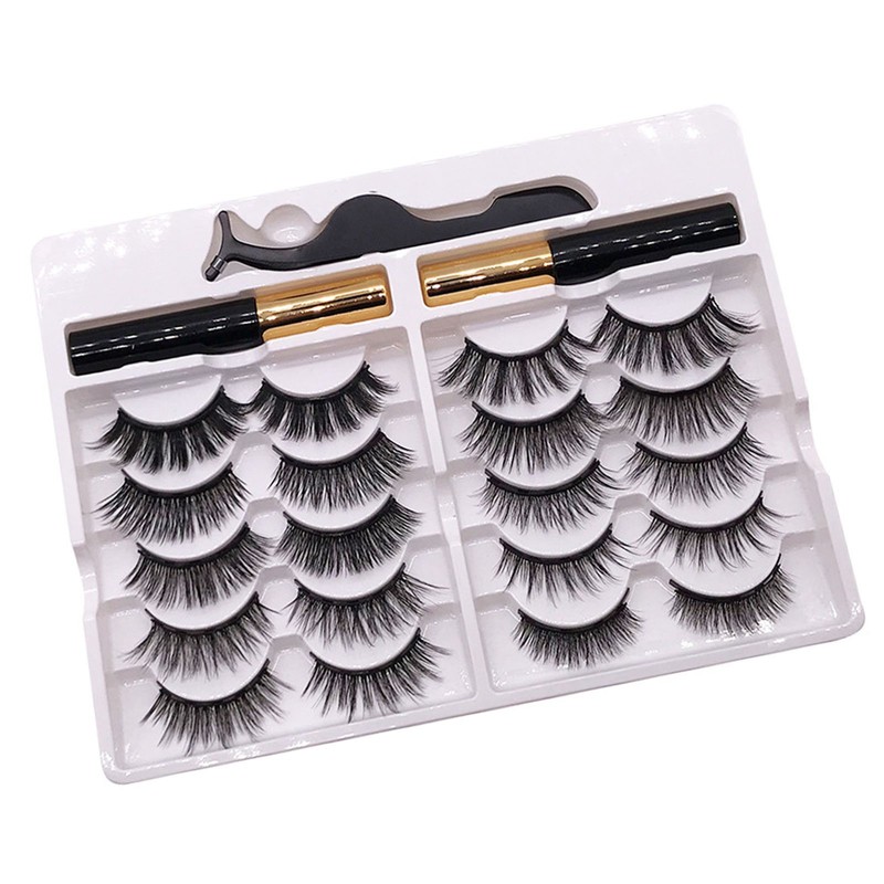 10 Pairs Magnetic False Eyelashes Waterproof Reusable Magnetic False Lashes