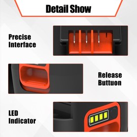 energup 2Pack 18V 6.5Ah HPB18 Replace for Black and Decker 18Volt Firestorm HPB18-OPE 244760-00 A1718 FS18FL FSB18, with Portable Charger Compatible with Black & Decker 18V Batteries