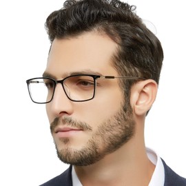 MARE AZZURO Men Reading Glasses Stylish Readers 0 1.0 1.25 1.5 1.75 2.0 2.25 2.5 2.75 3.0 3.5 4.0 5.0 6.0 (Transparent 200)