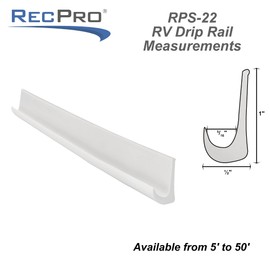RecPro RV PVC Plastic Rain Gutter | Adhesive Backing Included | Flexible Drip Rail Molding (15, White)